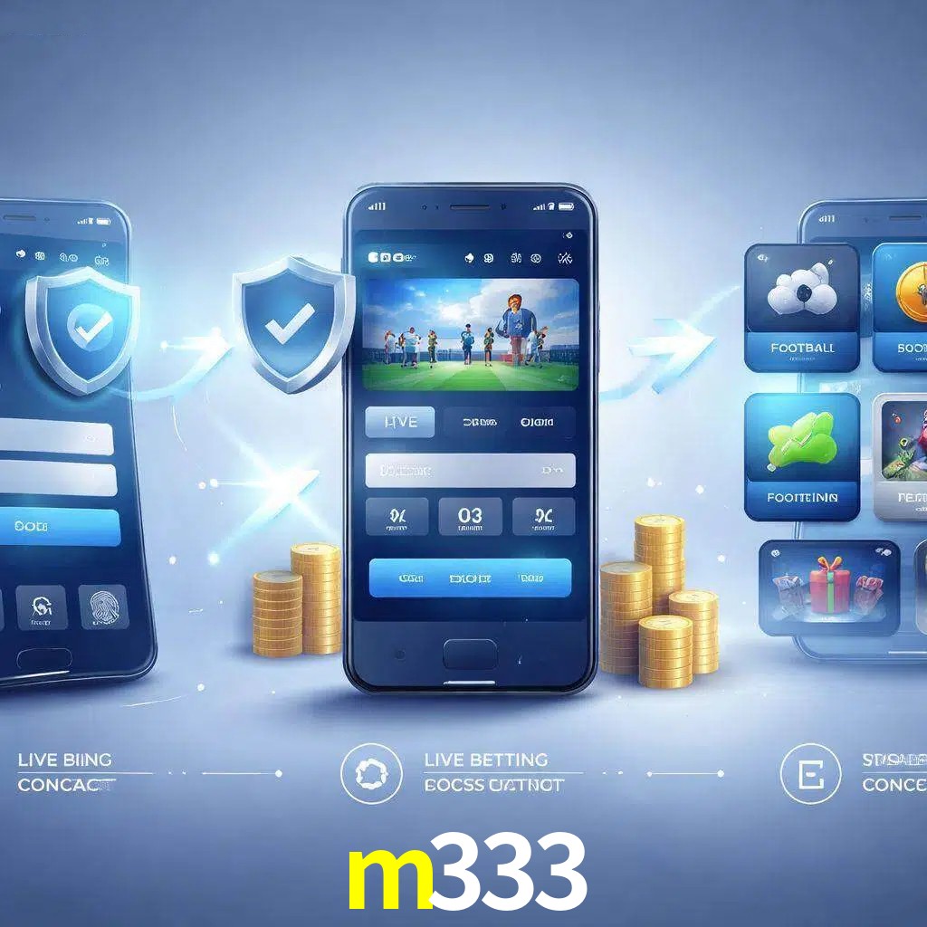 Pasos de acceso a la app m333 en pantalla de teléfono móvil
