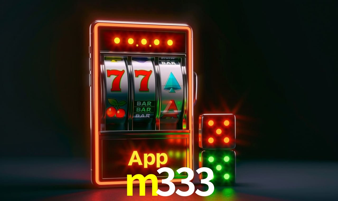 Escena dinámica inspirada en casino con iluminación m333, cartas, fichas e íconos de juegos digitales en un espacio moderno de juegos.
